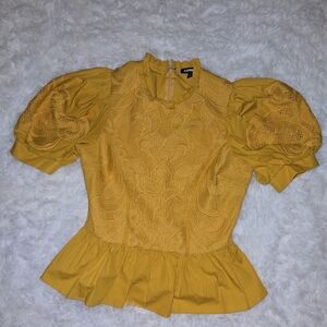 Express Mustard Puff Sleeve Blouse